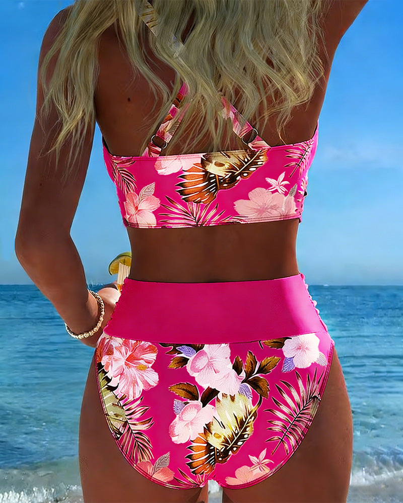 Consuelo™ | Bikini floral de dos piezas con contraste