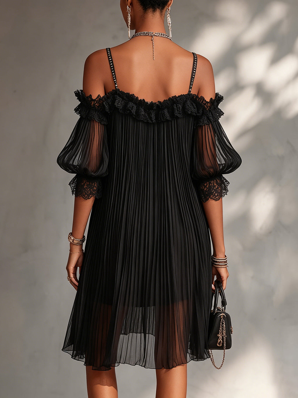 Victoria™ | Vestido Corto de Gasa con Encaje