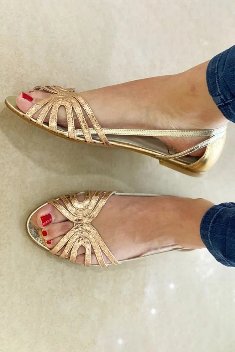 Aitana™ | Sandalias Planas Metalizadas