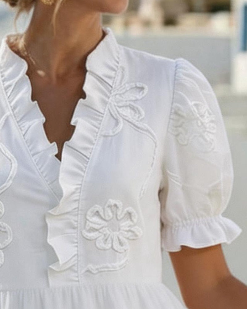 Azucena™ | Vestido de Volantes con Escote en V