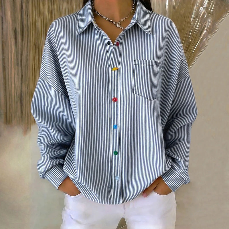 Rebeca™ | Camisa de Rayas Casual de Manga Larga