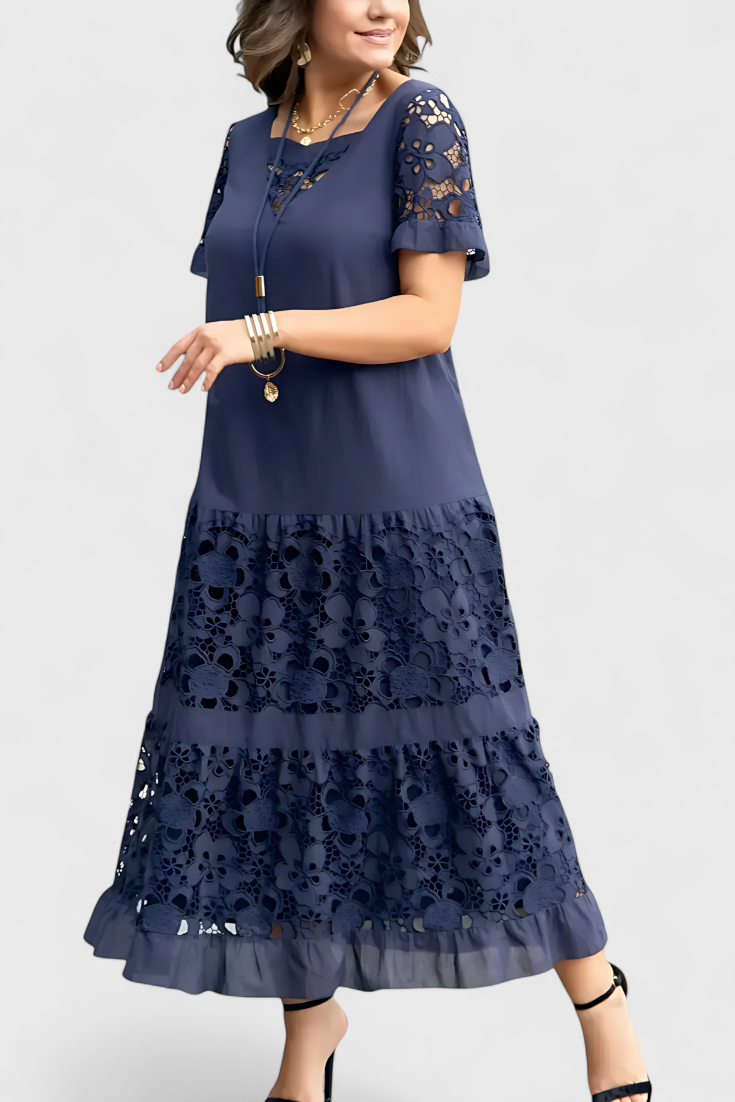 Marquise Vestido Midi Cubridor con Drapeado Favorecedor