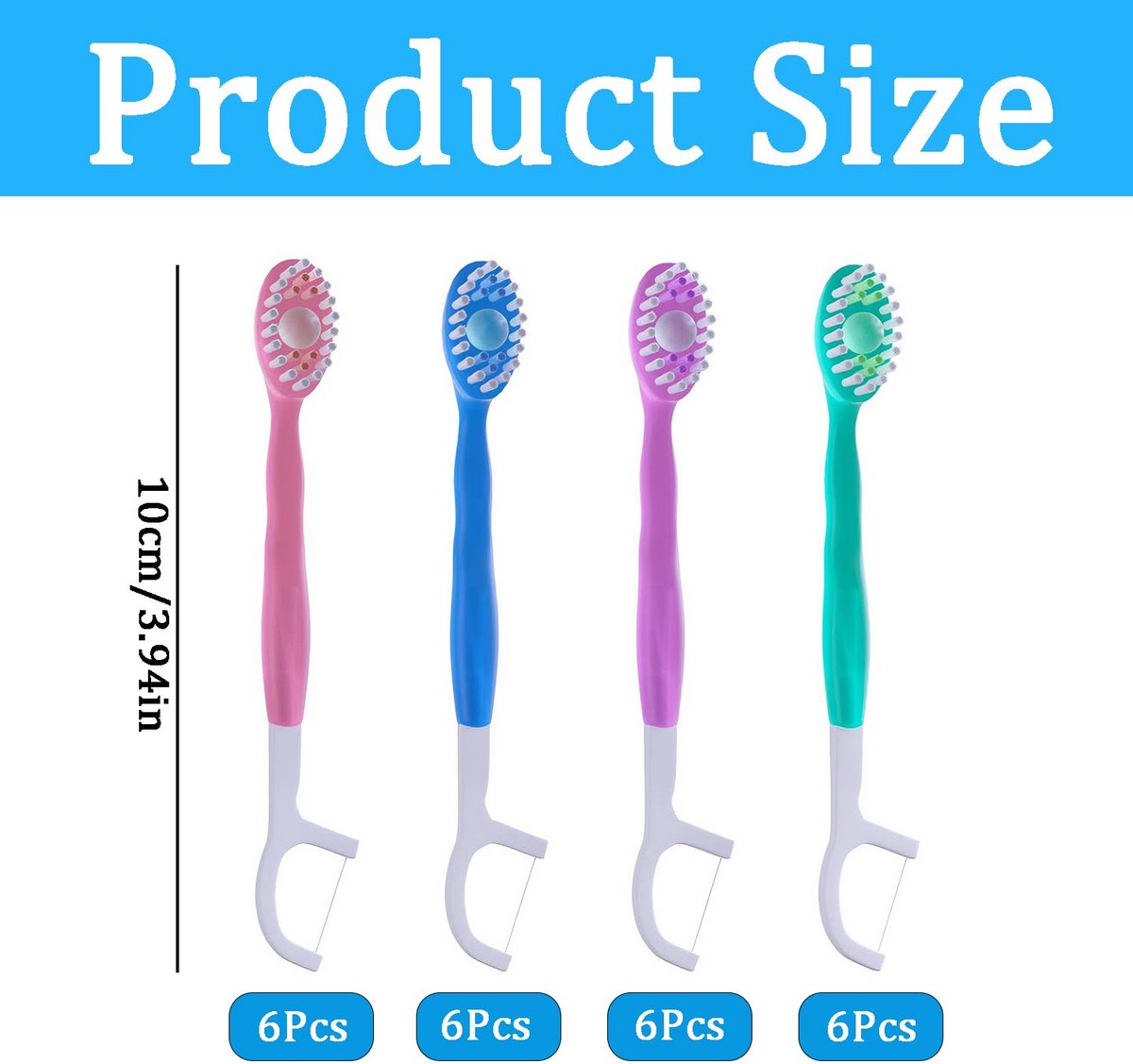 disposible toothbrush with flosser