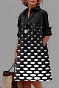 Gumersinda™ | Vestido Midi Negro con Lunares