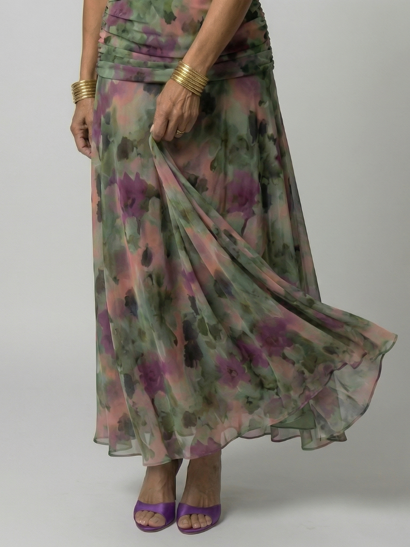 Calena™ | Vestido Midi Off-Shoulder con Escote Drapeado