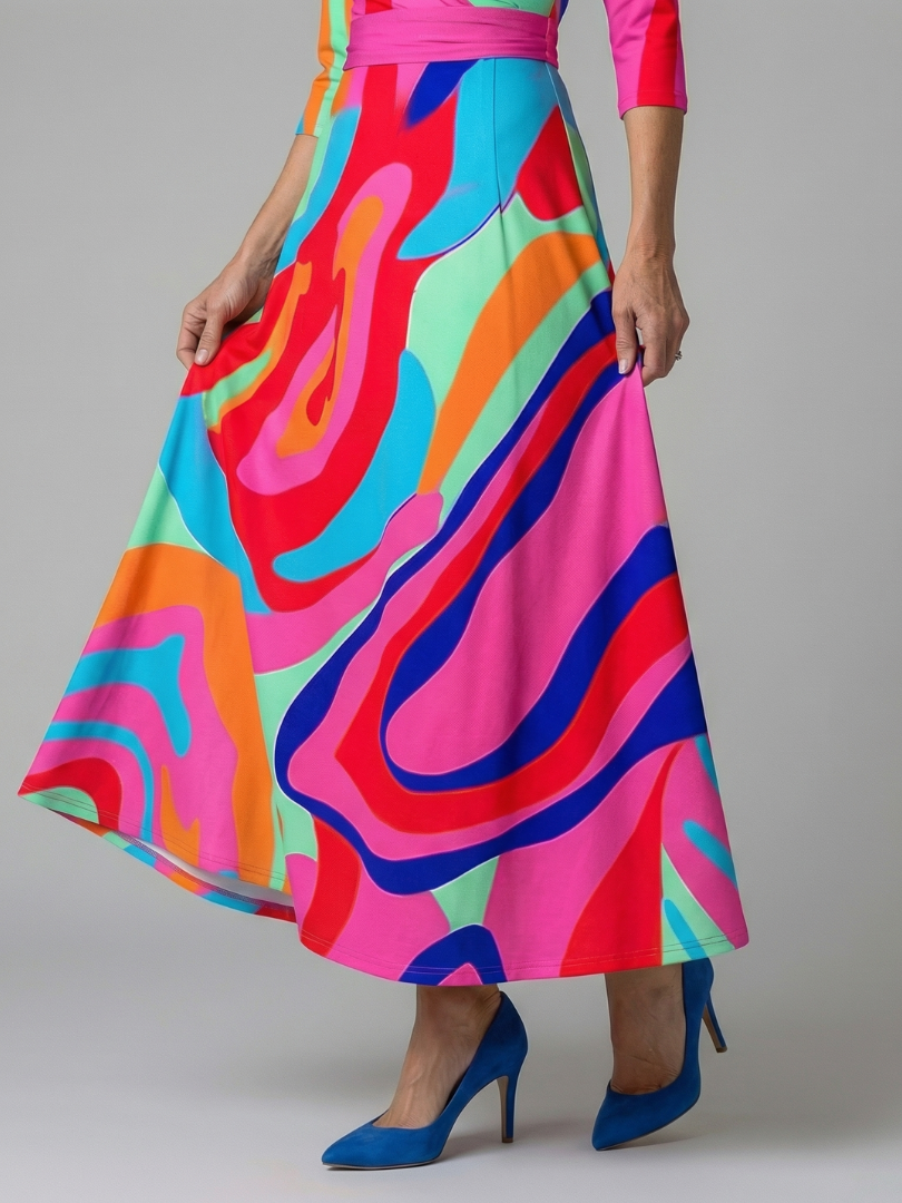 Celeste™ | Vestido Midi Floral con Escote Cruzado y Manga Tres Cuartos