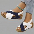 Begoña™ | Sandalia Slingback Colorblock de Cuña Cómoda