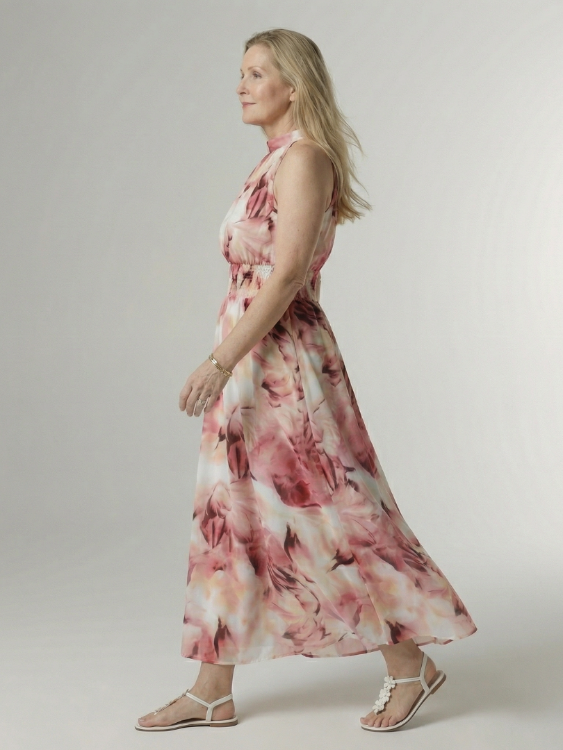 Silvana™ | Vestido Midi Halter con Cintura Fruncida