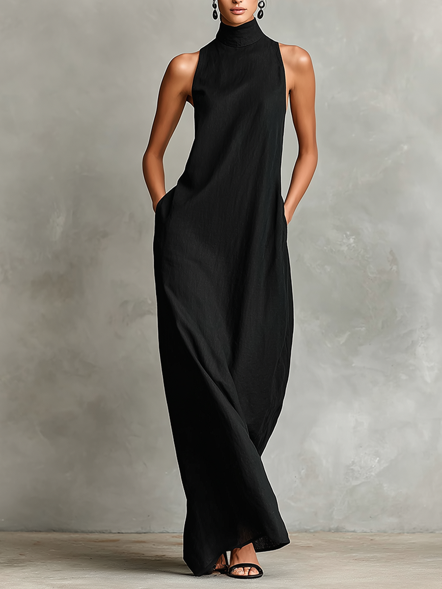 Clarisa™ | Vestido Largo con Cuello Alto