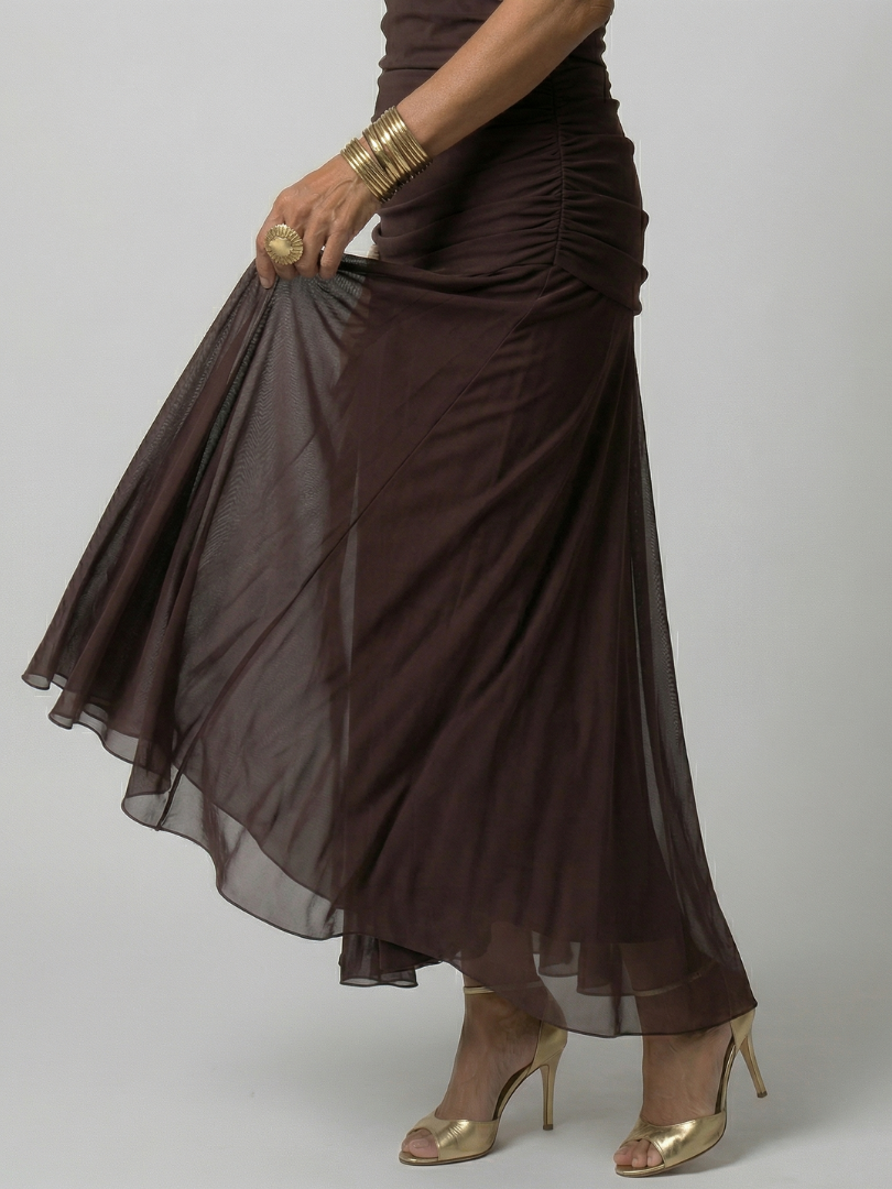 Calena™ | Vestido Midi Off-Shoulder con Escote Drapeado