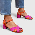 Solange™ | Sandalia Compensada Colorida con Tira Ajustable