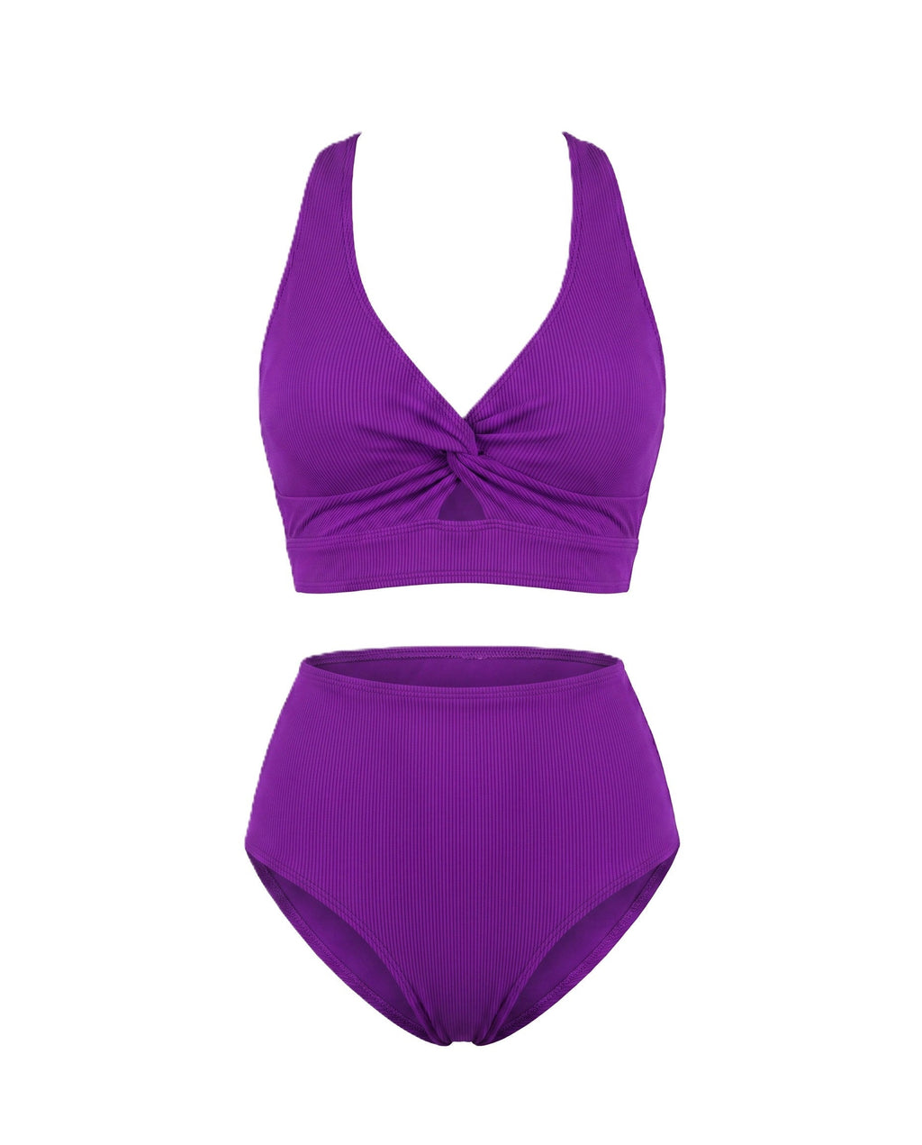 Crescencia™ | Bikini texturizado de tiro alto con top cruzado
