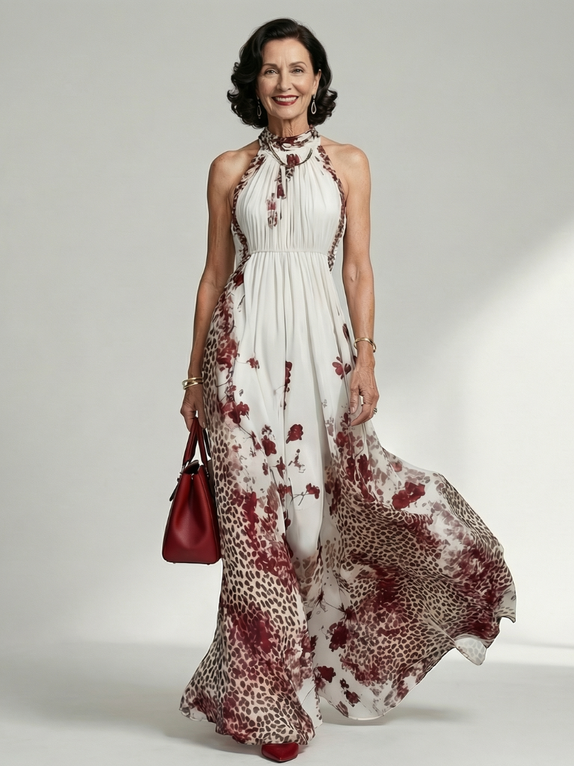 Orlena™ | Vestido Maxi Floral de Manga Larga con Falda Voluminosa