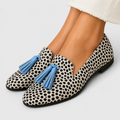 Nieves™ | Mocasín con Borlas y Estampado de Lunares
