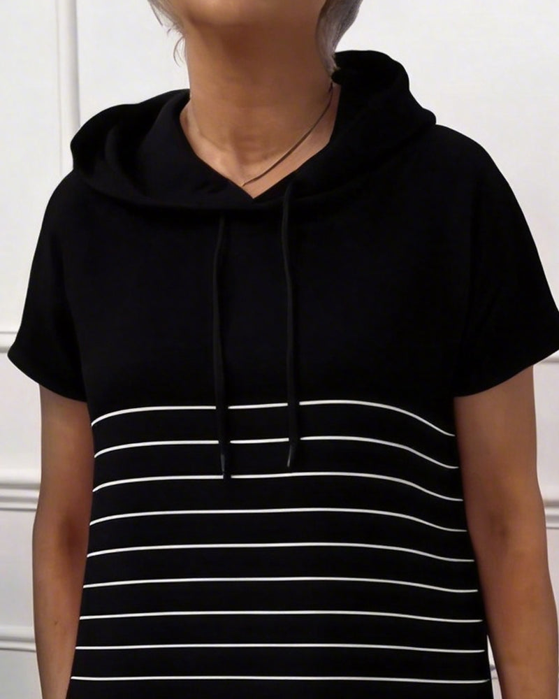 Gabriela™ | Vestido Casual con Capucha y Rayas de Punto