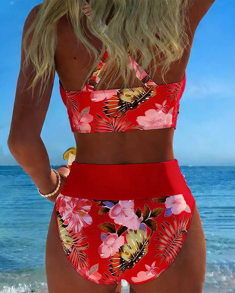 Consuelo™ | Bikini floral de dos piezas con contraste