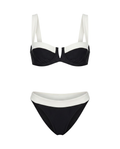 Patrocinio™ | Bikini clásico negro y blanco con tirantes ajustables