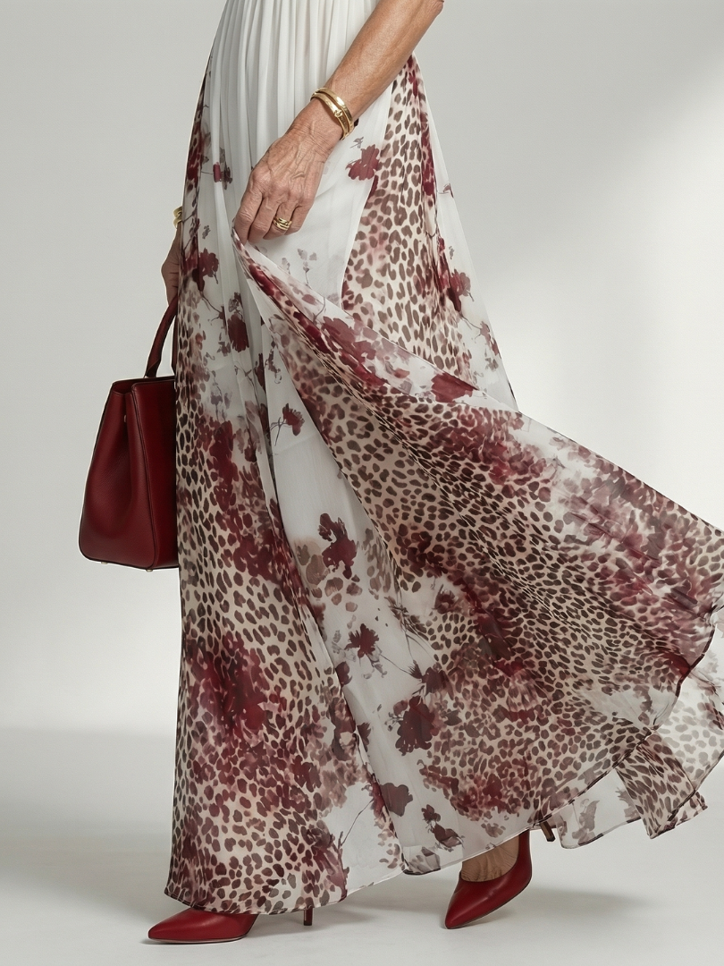 Orlena™ | Vestido Maxi Floral de Manga Larga con Falda Voluminosa