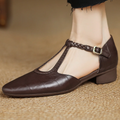 Mercedes™ | Bailarina Mary Jane con Tira T y Textura Cocodrilo