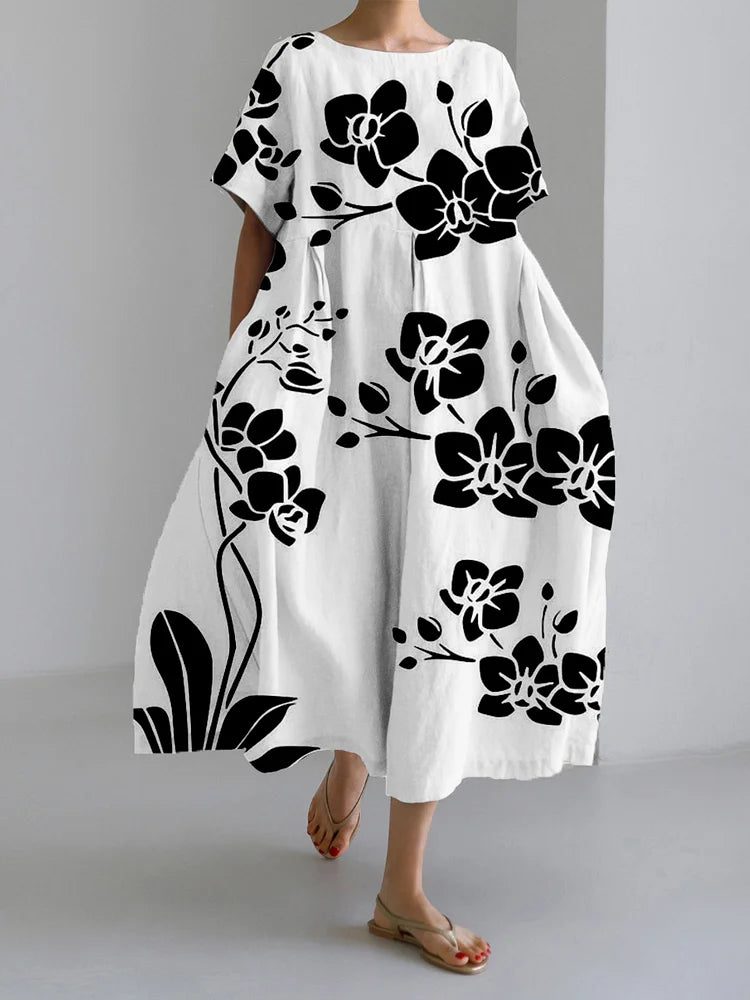 Mariela™ | Vestido Amplio Floral Blanco