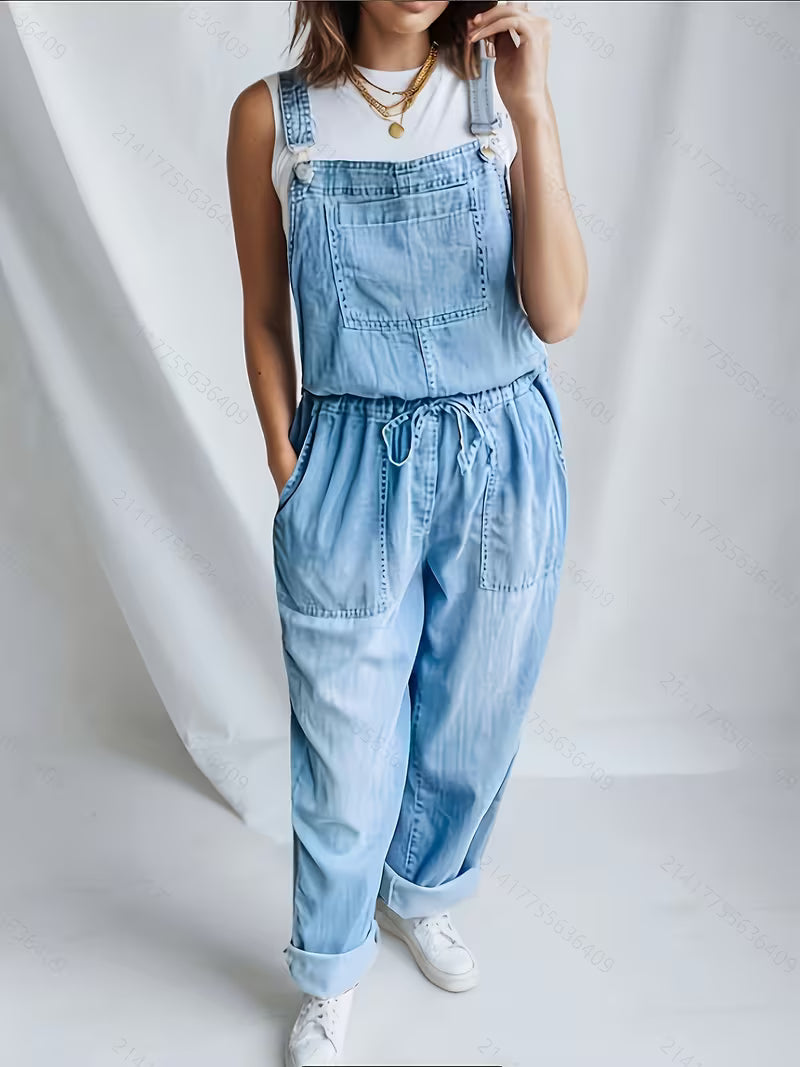 Leocadia™ | Mono peto vaquero holgado de tirantes