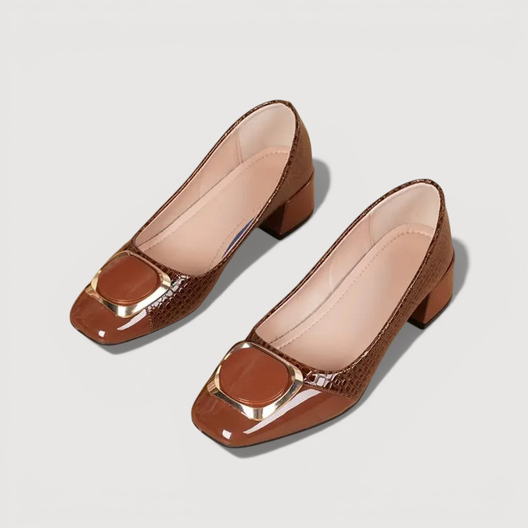 Livana™ | Tacones cuadrados efecto croco