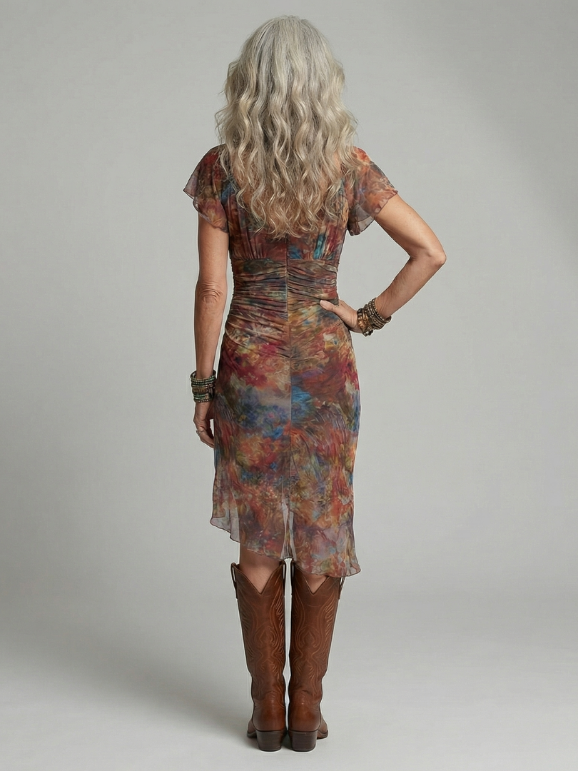 Ainhoa™ | Vestido Midi Halter con Bainha Asimétrica y Abertura Lateral