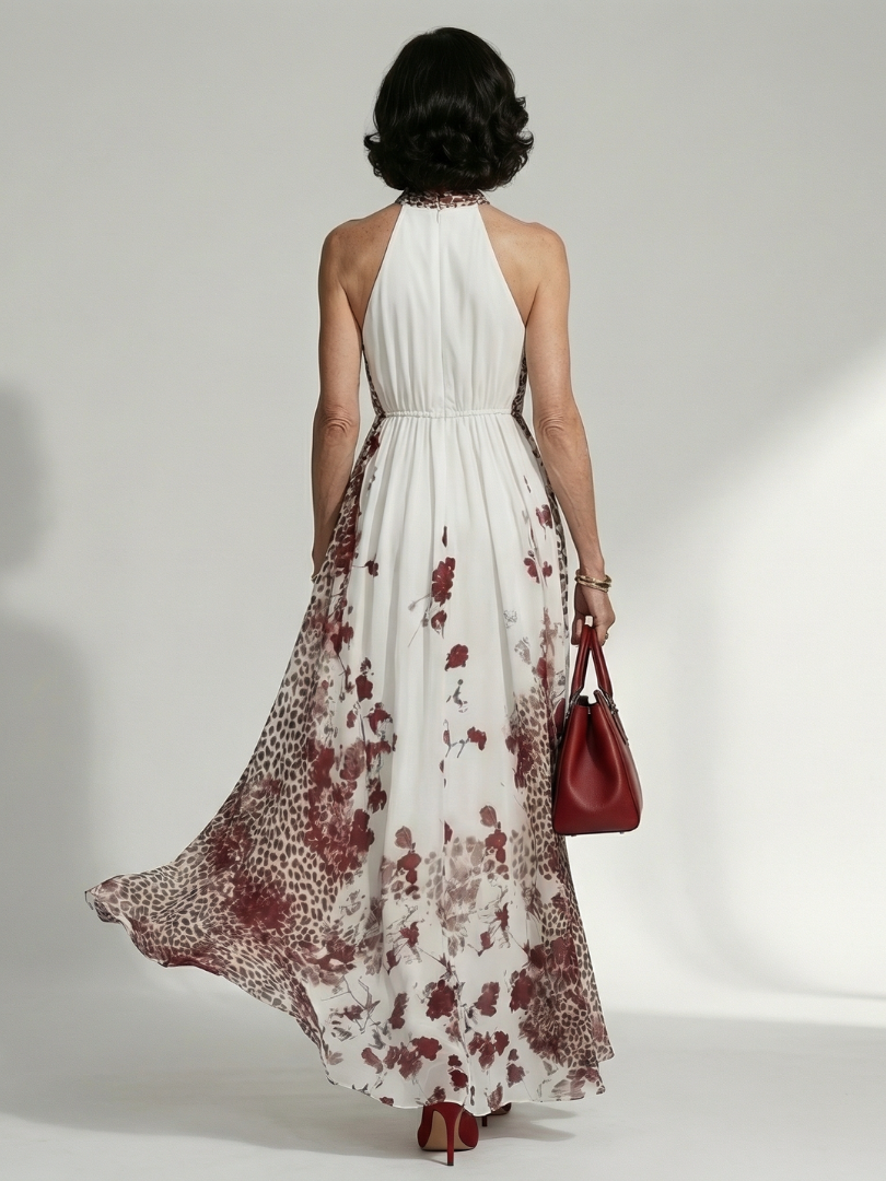 Orlena™ | Vestido Maxi Floral de Manga Larga con Falda Voluminosa