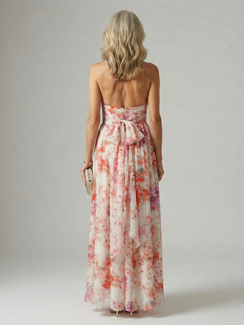Elyana™ | Vestido Maxi Floral Halter de Tejido Fluido