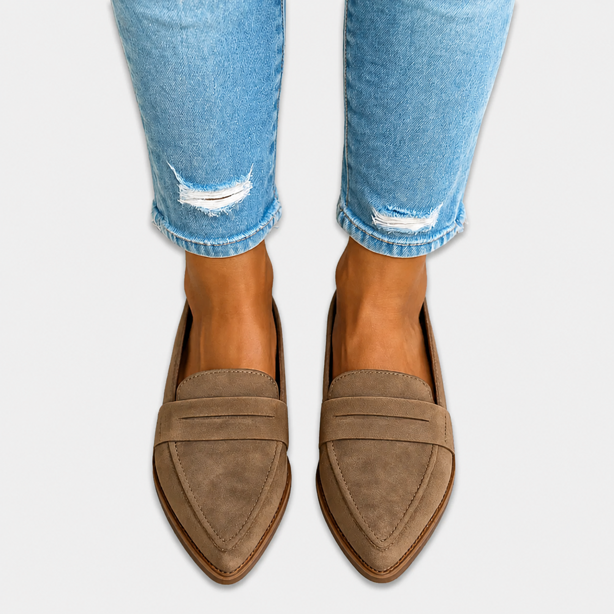 Nazaria™ | Mocasín de Ante Punta Fina