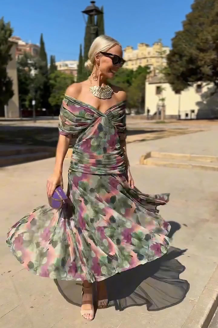 Eloísa™ | Vestido Largo Floral de Gasa