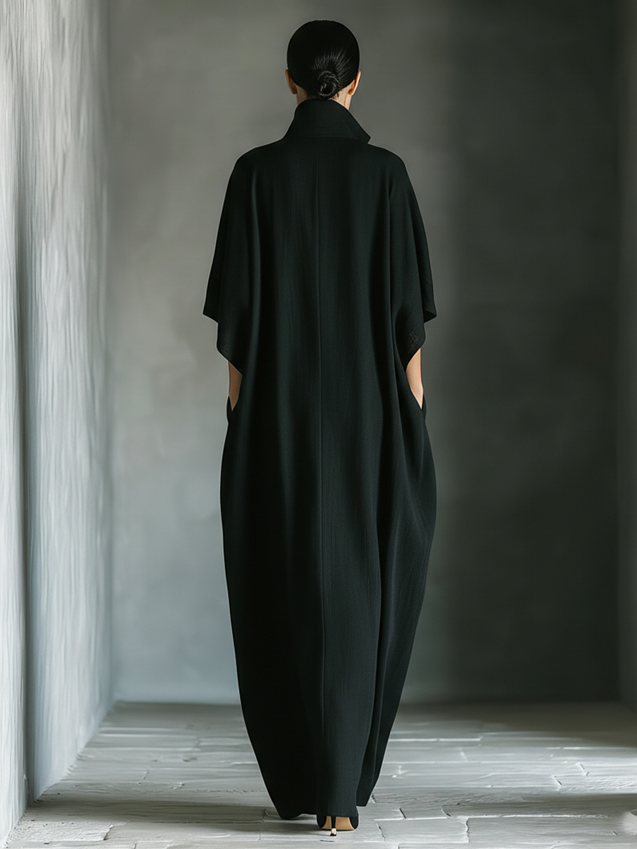 Constanza™ | Vestido Largo con Escote en V y Manga Kimono