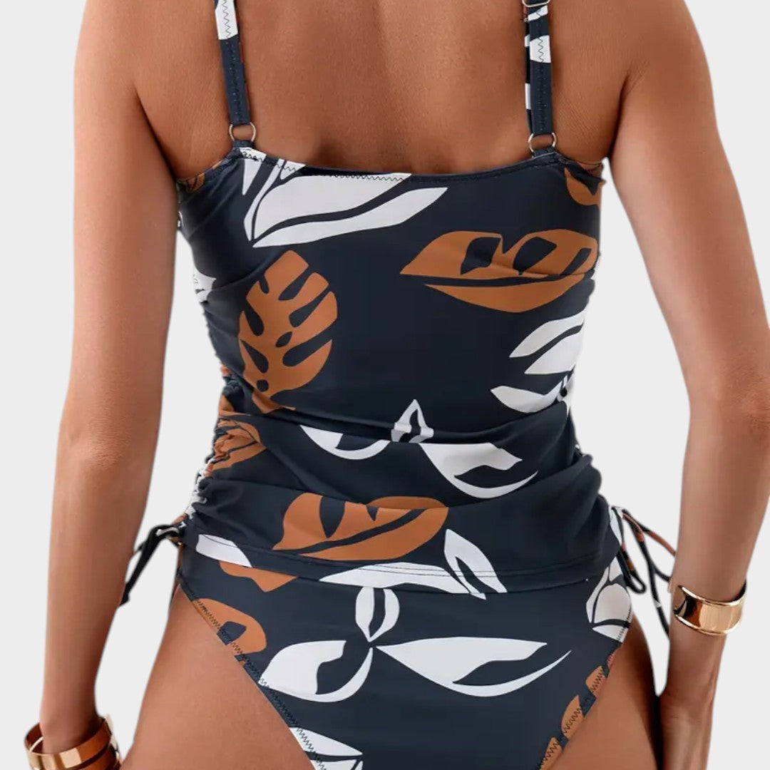 Eustaquia™ | Bañador entero tropical con detalle de cordón