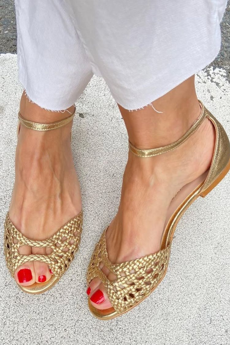 Soledad™ | Sandalias Doradas Trenzadas