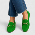 Eufemia™ | Mocasín Verde con Hebilla Dorada