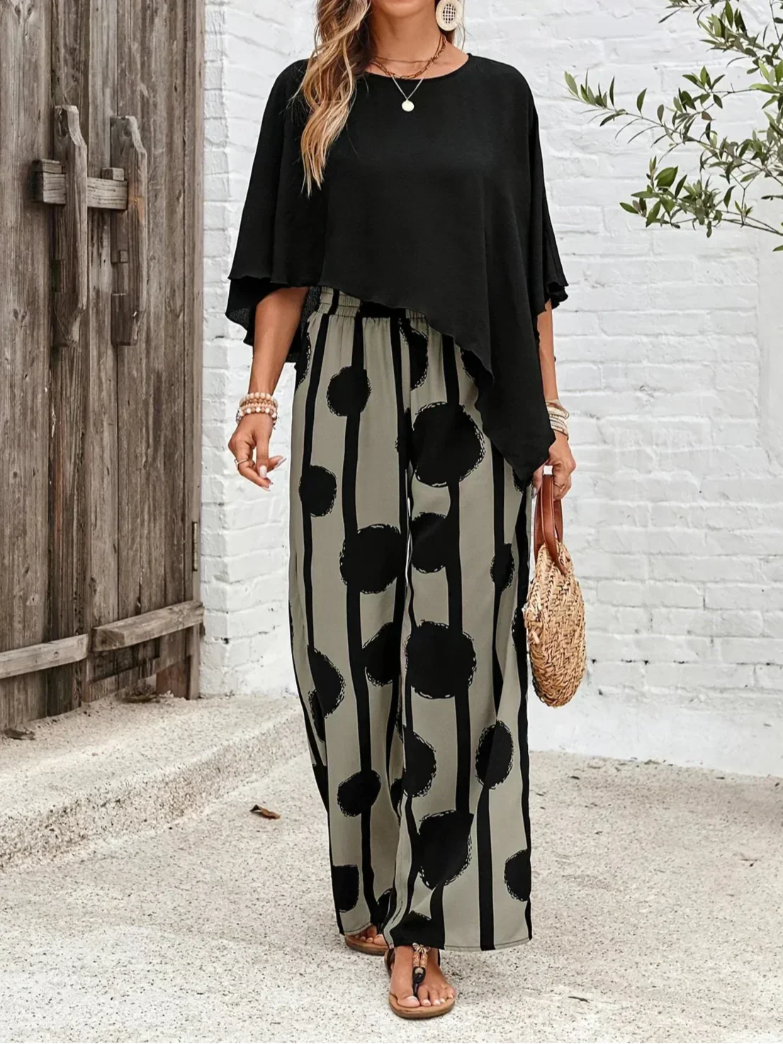 Valeriana™ | Conjunto Top Asimétrico y Pantalón Boho