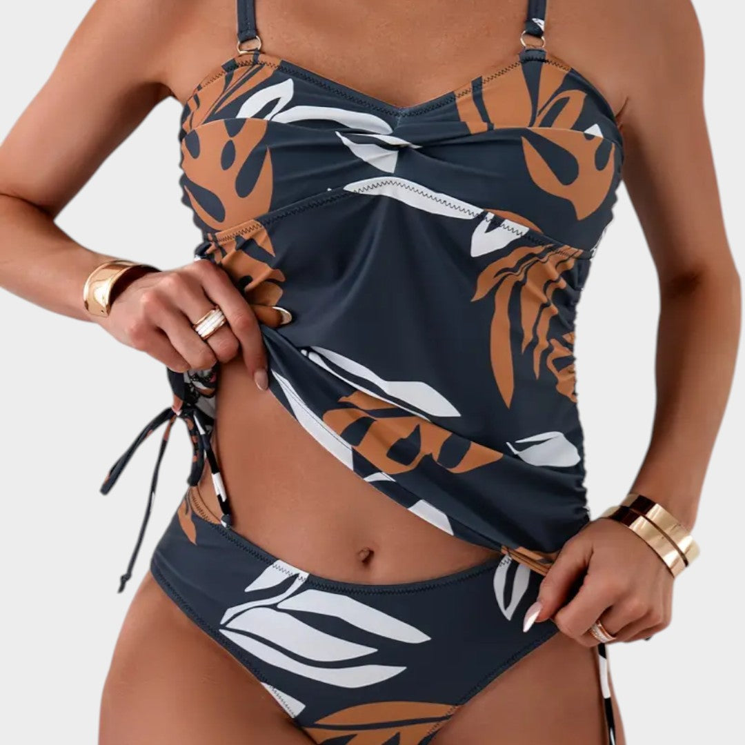 Eustaquia™ | Bañador entero tropical con detalle de cordón