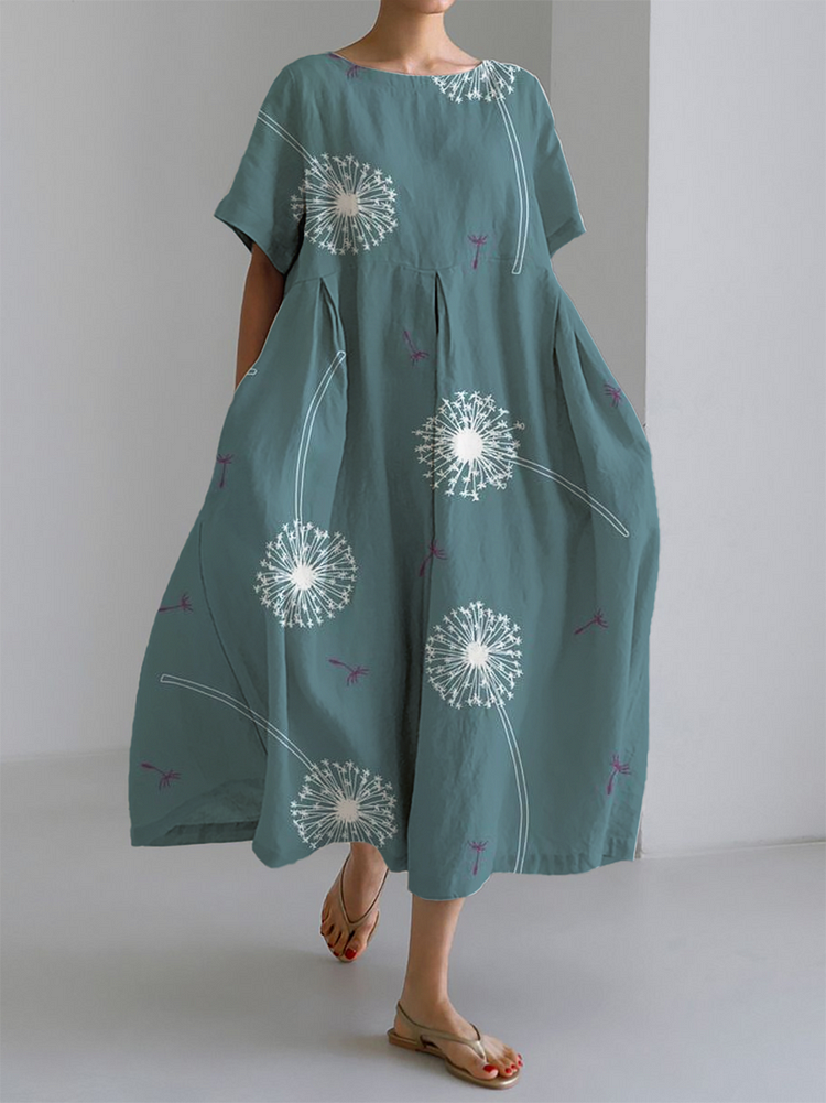 Gabriela™ | Vestido Amplio Floral Verde