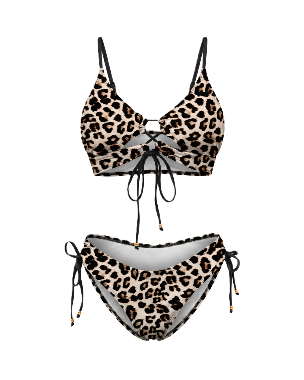 Casiana™ | Bikini con lazada frontal y estampado animal print