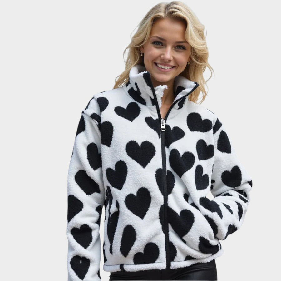 Dianne™ | Chaqueta reversible con estampado de corazones y diseño cómodo
