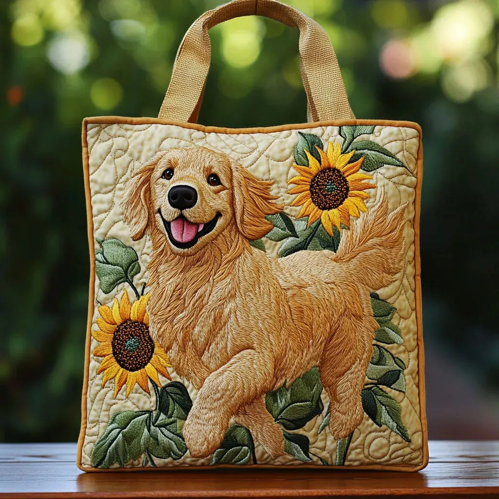 Concha™ | Bolso Tote Artesanal con Estampado de Golden y Girasoles