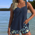 Rocío™ | Tankini a rayas con braguita de dos piezas