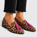 Braulia™ | Mocasín Leopardo con Borlas Fucsia