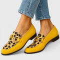 Casiana™ | Mocasín Amarillo con Detalle Animal Print