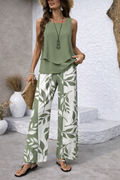 Petronila™ | Conjunto Verde Salvia Blusa y Pantalón Botánico