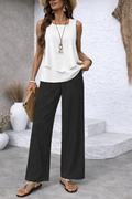 Gregoria™ | Conjunto Bicolor Blusa Blanca y Pantalón Negro