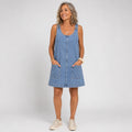 Honorata™ | Vestido vaquero sin mangas con franzido