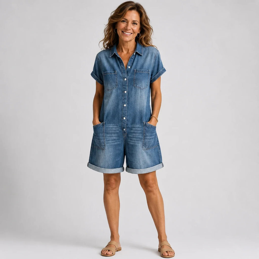 Cayetana™ | Conjunto vaquero camisa y short casual