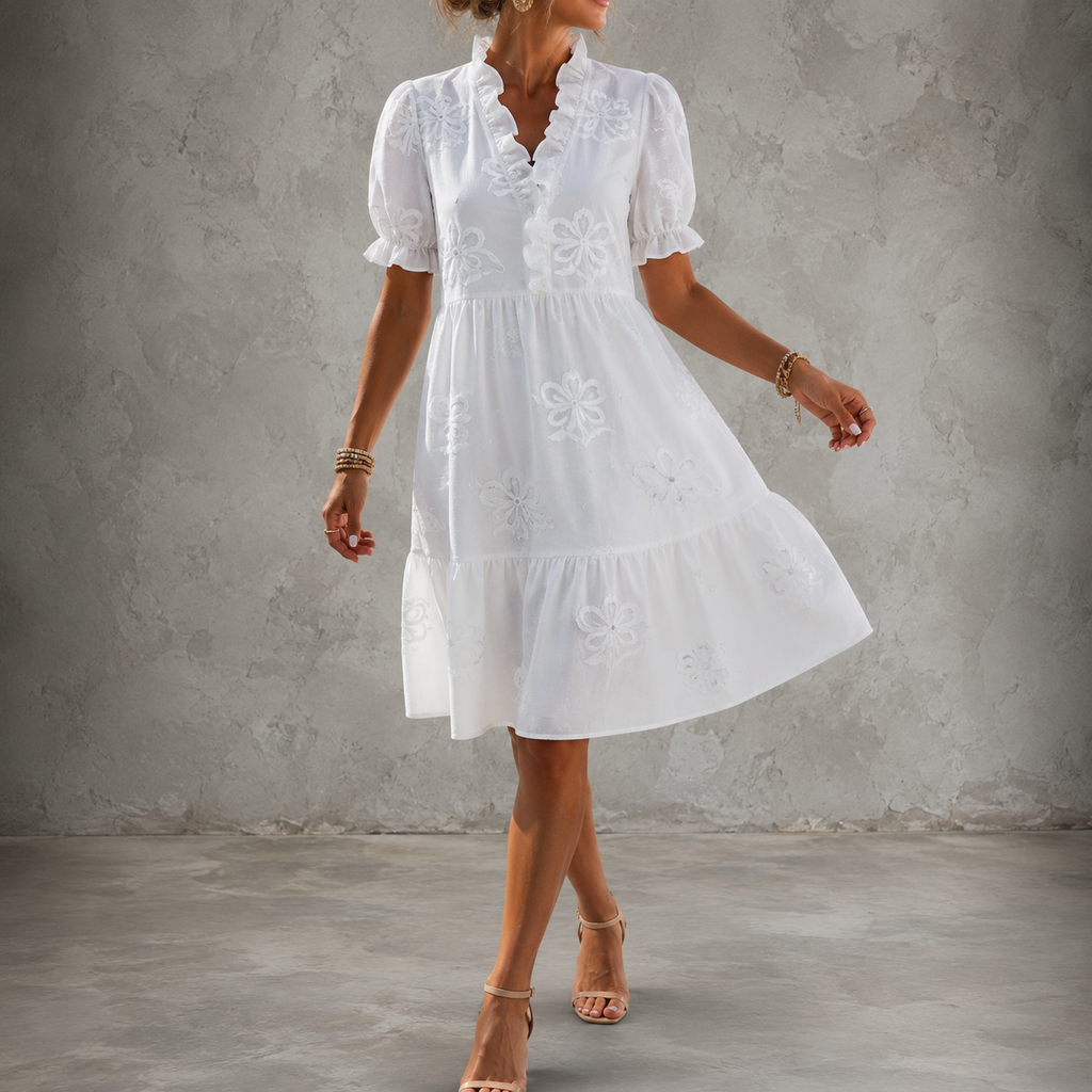 Azucena™ | Vestido de Volantes con Escote en V