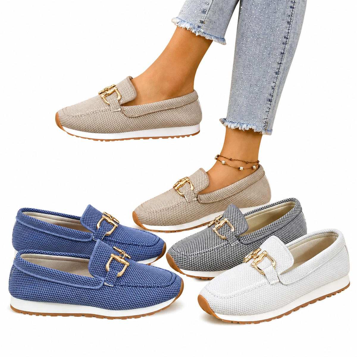Sinforosa™ | Mocasín Deportivo con Hebilla Dorada